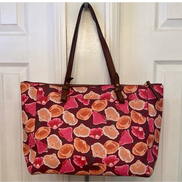 Fossil Floral LeatherTote Bag - Picture 2 of 7